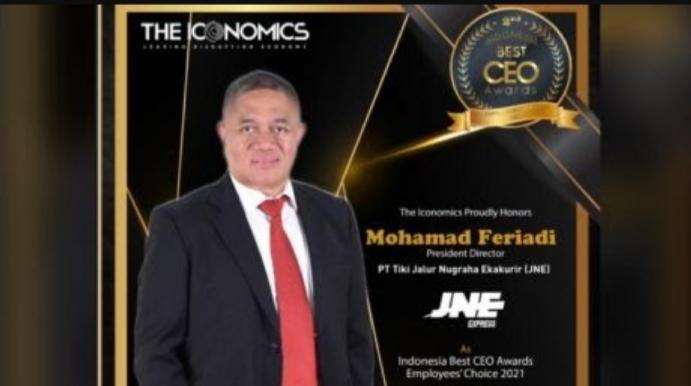 Presdir JNE M. Feriadi Soeprapto Dinobatkan Sebagai Best CEO Award 2021